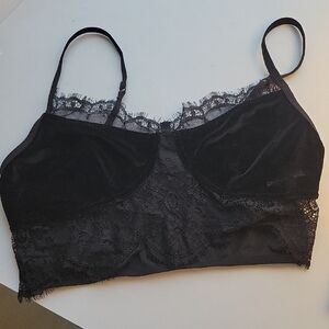 Elegant Black Velvet Lace Bralette